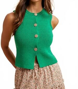 NEW ANNIEWEAR knit fabric vest in kelly green
